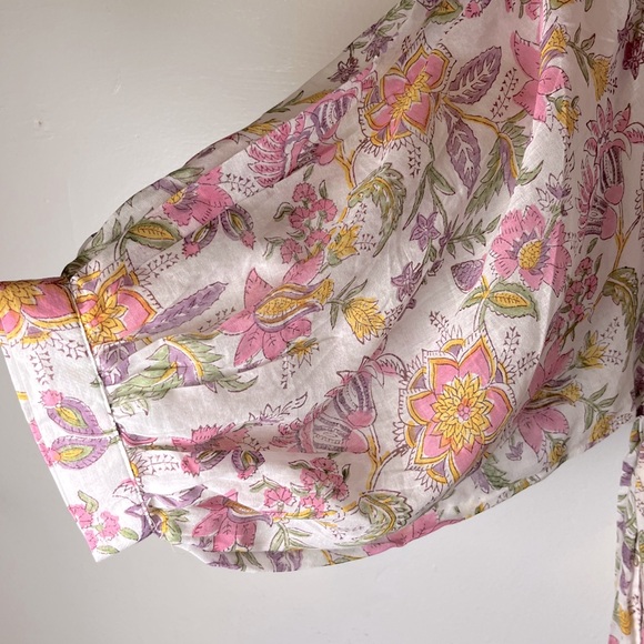 NWT Daughters of India 100% Cotton Fuchsia Bloom Kyra Midi Dress Sz M - Picture 5 of 9